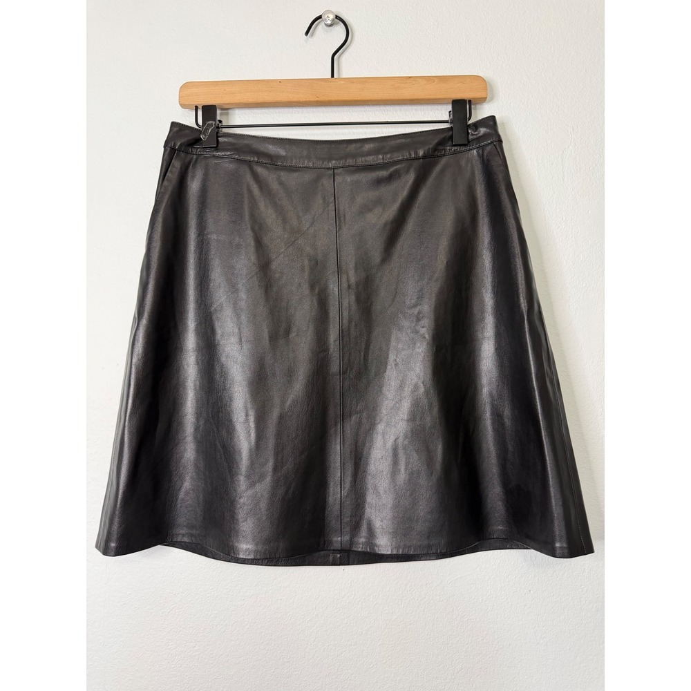 Vince Camuto - Faux Leather Black Mini Circle‎ Skirt Classic Punk Goth Style